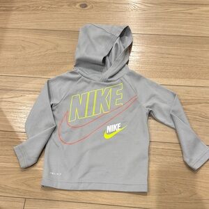 Nike Kids Gray and Neon Yellow Hoodie